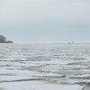 Le lac Saint-Pierre recouvert de glaces.