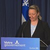 Maïté Blanchette-Vézina en conférence de presse.