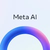 Une demi sphère pourpre, avec l'écriteau « Meta AI » au dessus. 