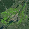 Carte des milieux naturels de la Communauté métropolitaine de Montréal.