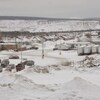 Une scène d'hiver près de la mine Scully et de la ville de Wabush au Labrador