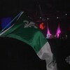 Drapeau franco ontarien et scène en arrière plan. 