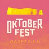 Une image du Rocher Percé avec l'écriture Oktoberfest gaspésien
