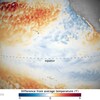 Carte des températures de surface de l'océan Pacifique en avril 2021.