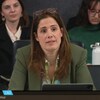 Une ministre en commission parlementaire.