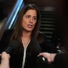 Pascale Déry en mêlée de presse.