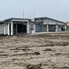 Des débris de bois et des roches sur la plage.