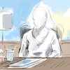 Un croquis de la présumée victime E. M.