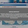 Message ajouté à la page Web principale du MTQ.
