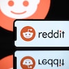 Un téléphone intelligent affiche le logo de Reddit.