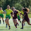 La joueuse de rugby du Vert et Or de l'Université de Sherbrooke, Marie-Pier Fauteux, pendant un match.