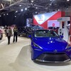Des voitures de marque Toyota sont présentées au salon de l'auto de Québec.