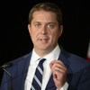 Le chef conservateur Andrew Scheer lors d'une conférence de presse.