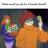 Les personnages animés de Velma et Daphné tiennent des biscuits. 