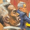 Un dessin de cour de P. Diddy qui écoute le témoignage de Mia.