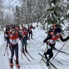 des skieurs dans une piste de ski de fond