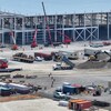 Images par drone de l'usine de batteries Stellantis en construction à Windsor, en Ontario, le 19 juin 2023.