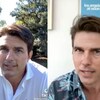 Deux images côte à côte montrant une personne ressemblant étrangement à Tom Cruise et le vrai Tom Cruise. 