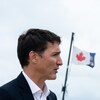 Le premier ministre Justin Trudeau lors d'une visite aux Îles-de-la-Madeleine.