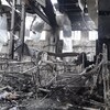 Une baraque détruite par un bombardement.