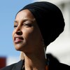 Ilhan Omar parle de la politique du président Trump à l'égard des immigrants musulmans le 10 avril à Washington.
