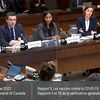 De gauche à droite, le directeur général de Sanofi Canada Jean-Pierre Baylet, la présidente de Pfizer Canada, Najah Sampson et la PDG de Moderna Canada, Patricia Gauthier.