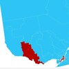 Une carte du sud du Québec indique que les électeurs des trois circonscriptions de l'Abitibi-Témiscamingue ont élu des candidats caquistes.