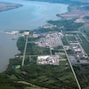 Vue aérienne du parc industriel et portuaire de Bécancour