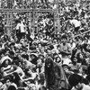 Une foule au Festival de musique Woodstock, en 1969