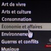 Curseur qui sélectionne une catégorie dans une liste sur une page web.