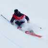 Noah Bowman lors de sa troisième descente en finales de demi-lune à Pékin. 