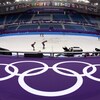 Des membres de l'équipe canadienne de patinage de vitesse courte piste à l'entraînement à Pyeongchang en 2018