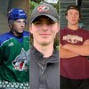 Montage avec trois photos des trois hockeyeurs.