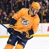 Brian Boyle célèbre son but gagnant en fusillade pour les Predators contre les Oilers.