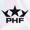 Emblème de la ligue professionnelle PHF, trois lettres sur un fond multicolore 