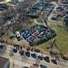 Le campement de sans-abris Hope (anciennement Camp Marjorie) dans le parc communautaire Core de Regina, en Saskatchewan, à l'automne 2021.