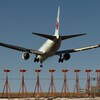 Un avion d'Air Canada à l'atterrissage.