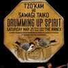 L'affiche du concert 'Drumming up spirit' de Tzo'Kam et Sawagi Taiko.