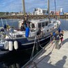 Le navigateur Guillaume Haché au quai de Caraquet, au Nouveau-Brunswick, le 26 août 2022.
