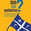 Illustration d'un drapeau québécois avec deux fleurs de lys et deux croissants de lune islamiques.
