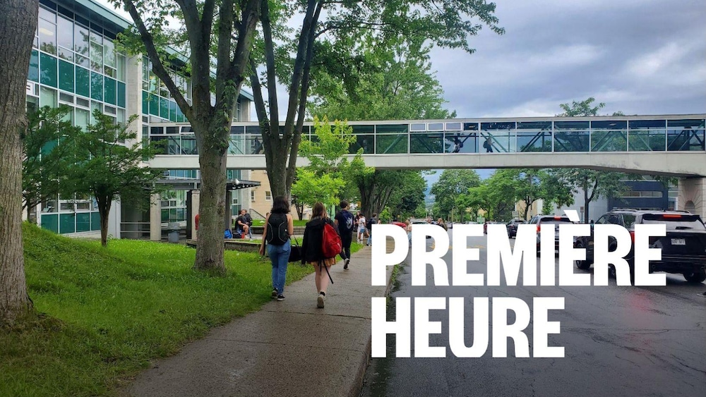 Des étudiants se dirigent vers l'entrée du Cégep Garneau, à Québec.