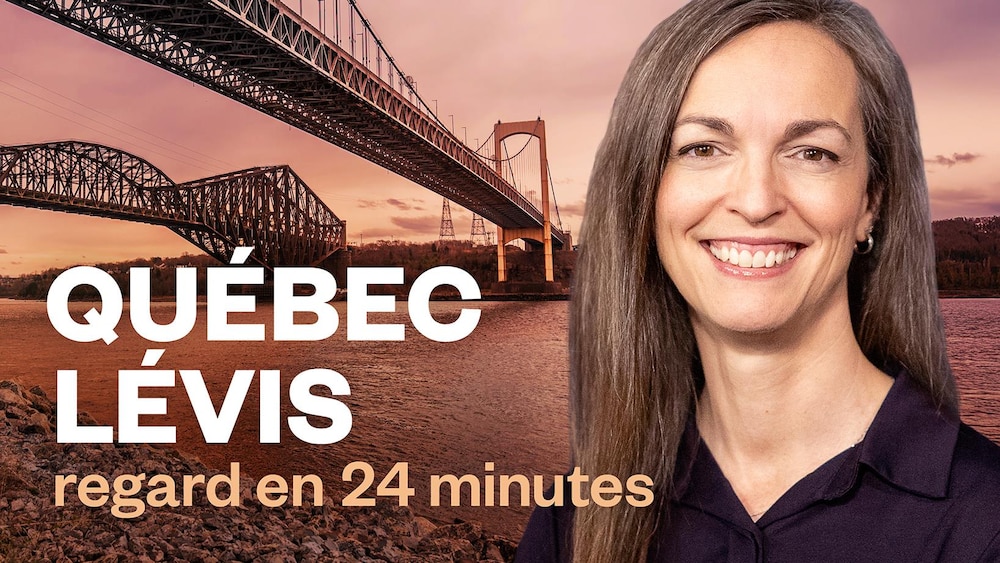 Louise Boisvert devant les ponts.