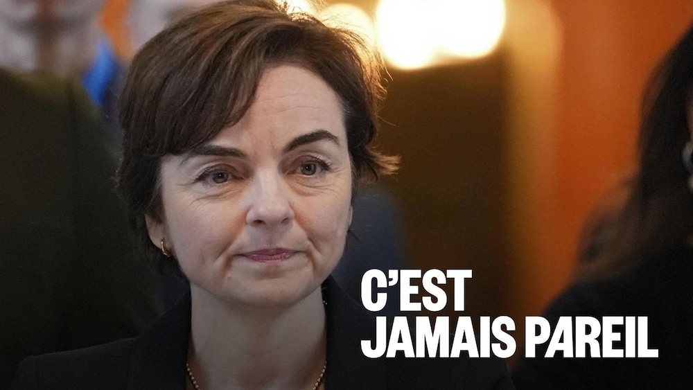 La première ministre Christine Fréchette affiche un air soucieux.  