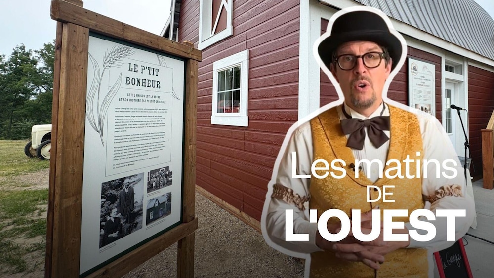 Montage présentant Roger Dallaire et l'extérieur de la grange.