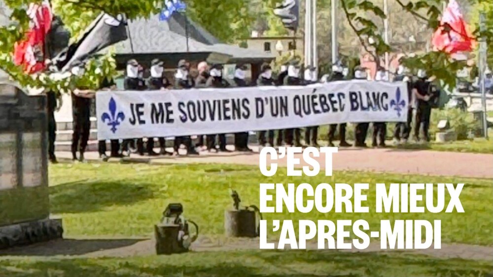 Une manifestation « Je me souviens d'un Québec blanc » à Shawinigan.