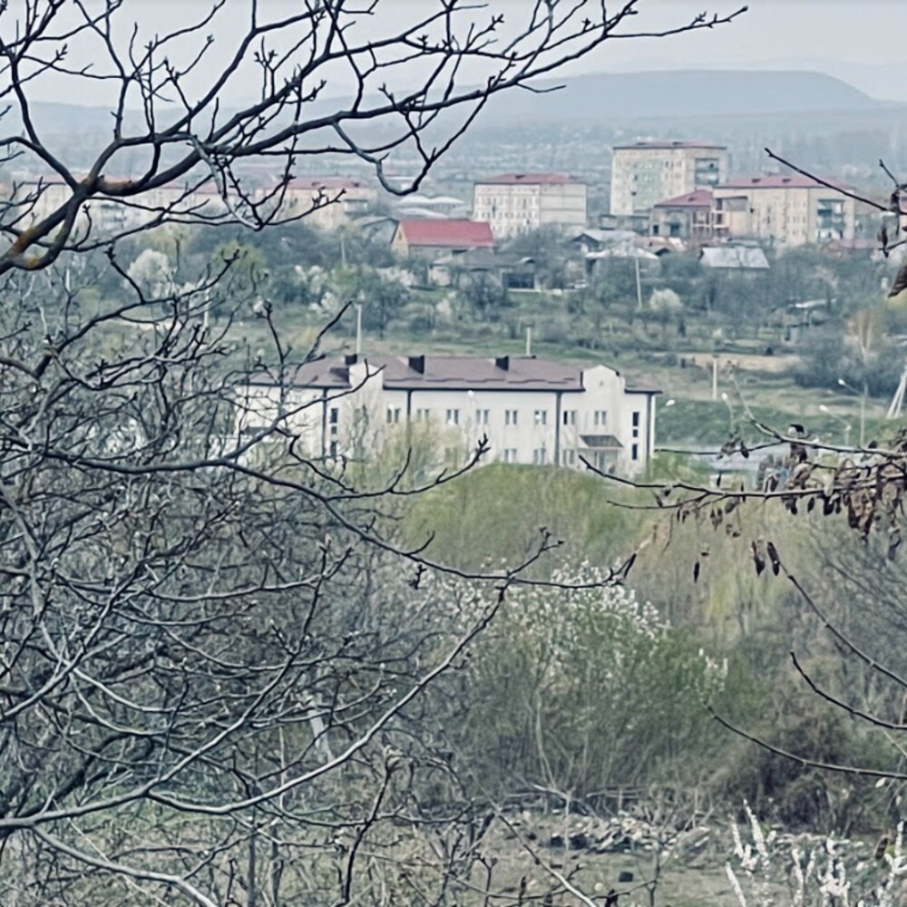 A military base photographed from a wooden boot.