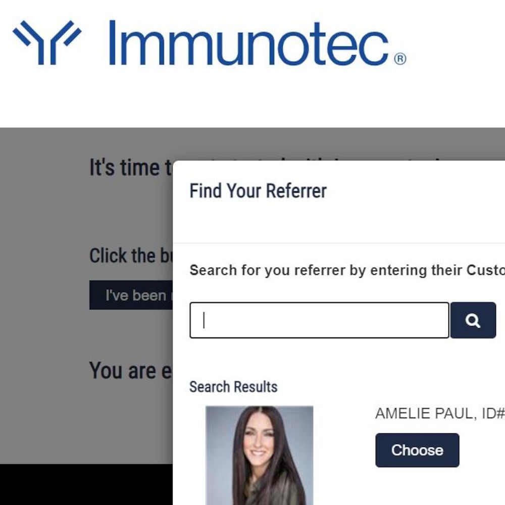 Capture du site Web d'Immunotec.