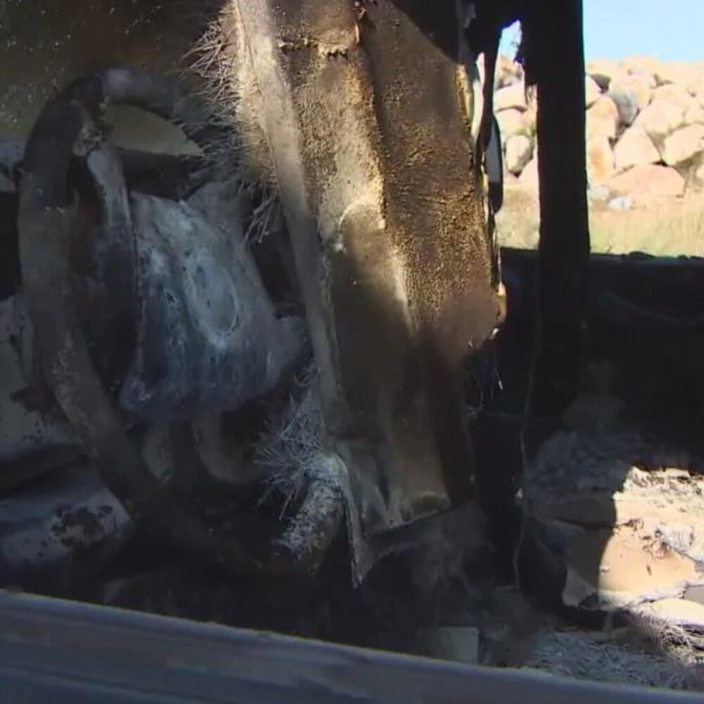Une camionnette incendiée