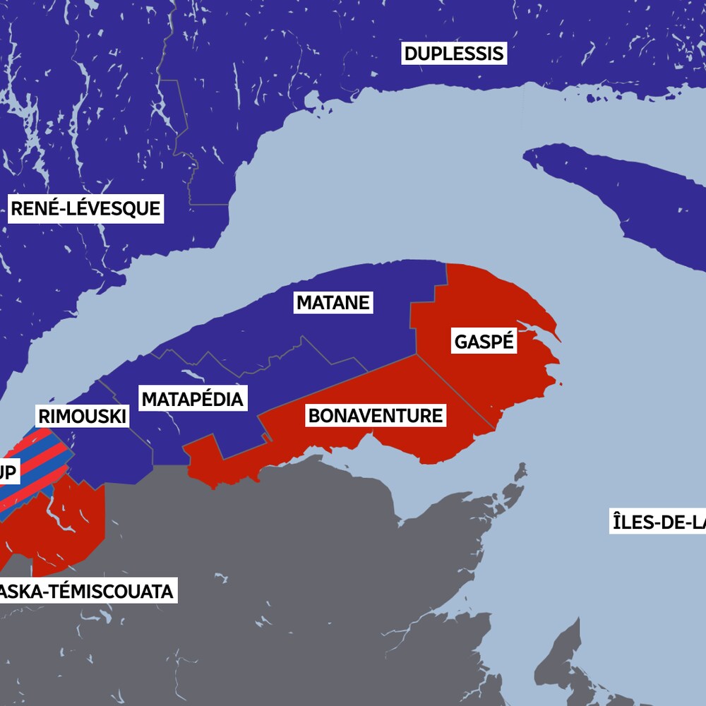Carte des circonscriptions de l'Est lors des élections de 2008.