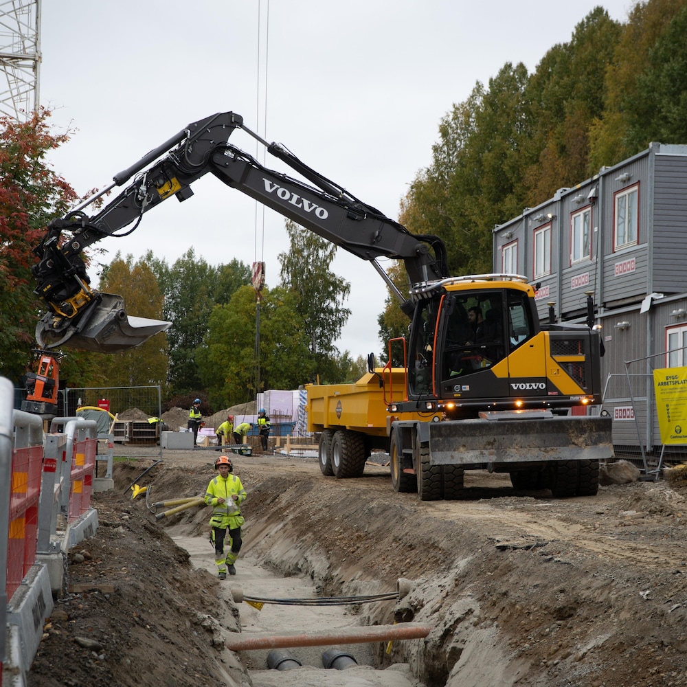Skellefteå s’est transformé en un gigantesque chantier de construction. 